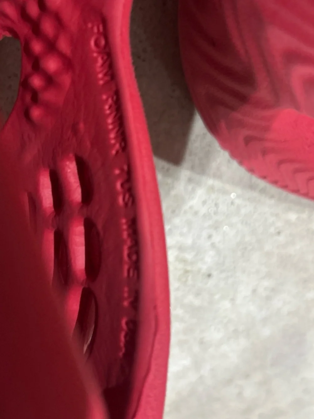 adidas red foam runners